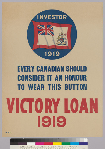 Every Canadian should consider it an honour to wear this button: Victory Loan 1919