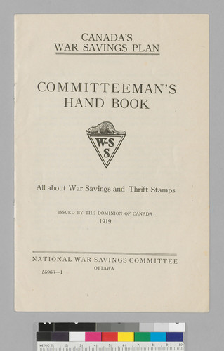 Canada's war savings plan: committeeman's handbook