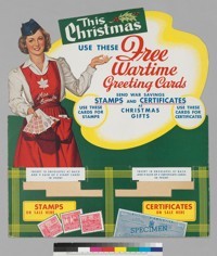 This Christmas use these free wartime greeting cards: Send War Savings Stamps and Certificates as Christmas Gifts