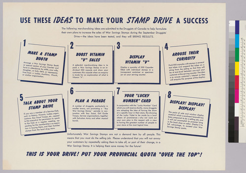 Use these IDEAS to make your stamp drive a success: This is your drive! Put your provincial quota "Over the Top"!