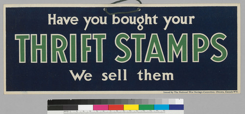 Have you bought your Thrift Stamps we sell them