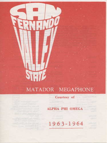 Matador Megaphone: booklet of spirit-squad cheers from San Fernando Valley State College (now CSUN), 1963-1964