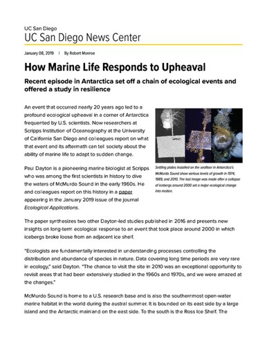 How Marine Life Responds to Upheaval