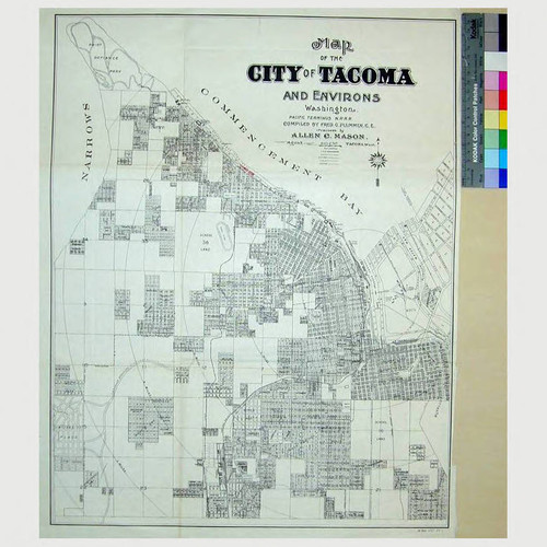 Map of the City of Tacoma and environs, Washington : Pacific terminus N.P.R.R. / compiled by Fred G. Plummer, C.E