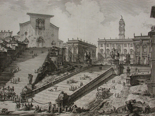 Veduta del Romano Campidoglio con Scalinata che va alla Chiefa d Araceli