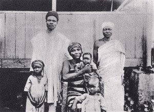 Bamum evangelist and his family, in Cameroon