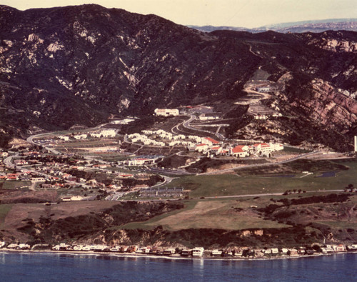 Aerial view of Malibu campus, circa 1979