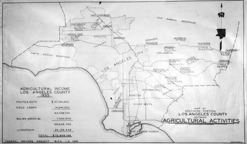 Agricultural income map for Los Angeles County
