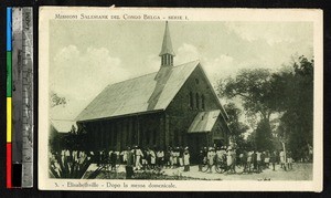 Congregation leaving Mass, Lubumbashi, Congo, ca.1920-1940