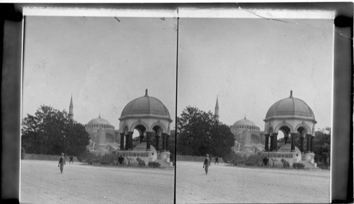 Fountain presented by German Emperor, Kaiser Wilhelm II, and Mosque of St. Sophia, Constantinople