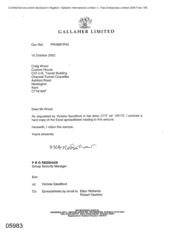 [Letter from PRG Redshaw to Craig Wood following a request by Victoria Sandford]