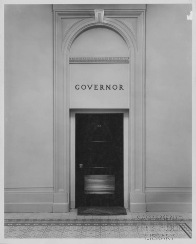 California State Capitol Governor's Office Doorway