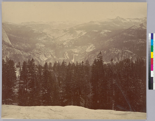 [Panorama of the Lyell Group and Nevada Fall from Sentinel Dome, Yosemite]