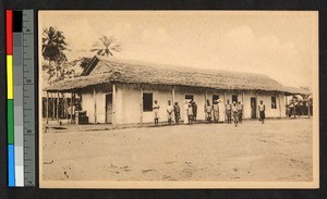 People standing before house for missionary sisters, Congo, ca.1920-1940