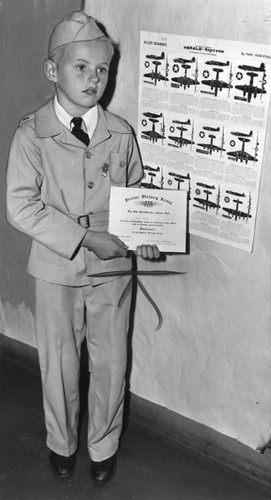 John Wetzel displays his Junior Army certificate