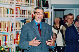 Jørgen Nørgaard Pedersen's farewell reception, September 2002. Mogens Kjær, later General Secre