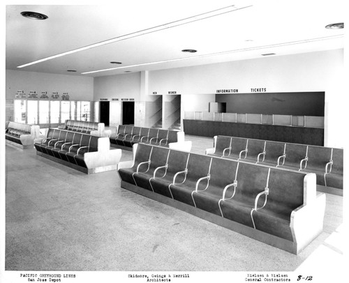 Interior View of the San Jose Greyhound Depot Arrival and Departure Area