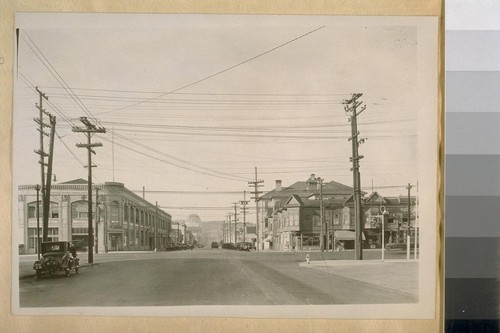 North on Arguello Blvd. from Geary St. Sept. 1926 - See the Temple Emanul [Emanu-El] in the distance