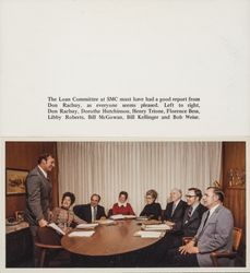 Meeting of the loan committee at Sonoma Mortgage Corporation, Santa Rosa , California, 1973