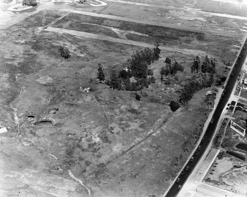 Aerial view of tar pits area