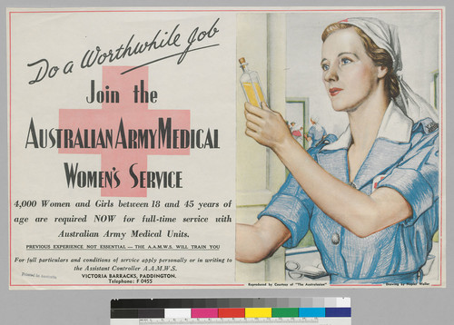 Do a worthwhile job: join the Australian Army Medical Women's Service