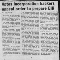 Aptos incorporation backers appeal order to prepare EIR