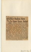 Amateur Radios Here To Open Soon, Belief
