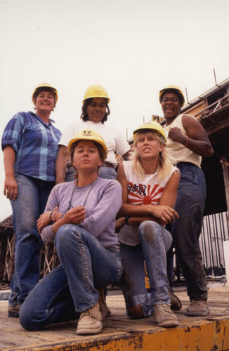 Tradeswomen at a construction site