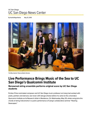 Live Performance Brings Music of the Sea to UC San Diego’s Qualcomm Institute