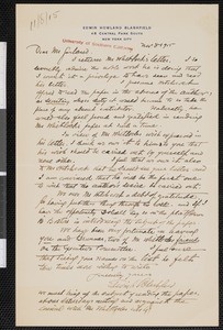 Edwin Howland Blashfield, letter, 1915-11-08, to Hamlin Garland