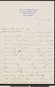 Duffield Osborne, letter, 1913-01-10, to Hamlin Garland