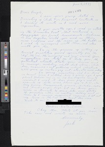 J. B., letters (1973)