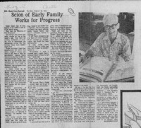 Scion of early family works for progress