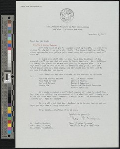 Grace Davis Vanamee, letter, 1937-12-08, to Hamlin Garland