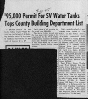$95,000 Permit For SV Water Tanks Tops County Building Department List