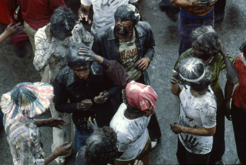 Group at the Blacks and Whites Carnival, Nariño, Colombia, 1979