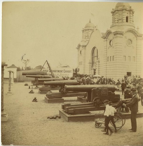 Cannons, War Department Exhibit, in front of Government Building