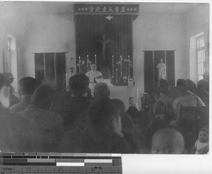 Sunday Mass at the Sacred Heart church at Dalian, China,1935