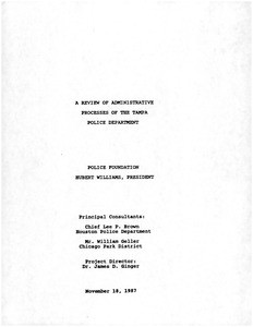 A review of administrative processes of the Tampa Police Department, 1987-11-18