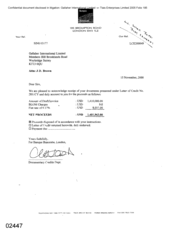 [Letter from Gallaher International Limited to JD Brown regarding receipt documents presented under Letter of Credit No 201CY]