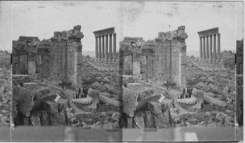 The Temple of Jupiter and the Columns of the Temple of the Sun, Baalbek, Palestine