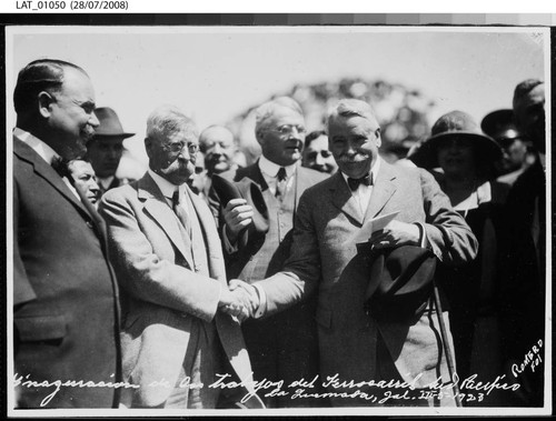 Harry Chandler celebrating the final leg of the Southern Pacific de Mexico railroad