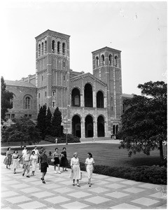 University of California Los Angeles's Royce Hall auditorium (for university feature), 1958