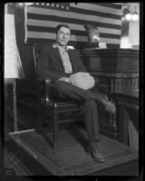 Material witness Arthur "Shorty" Smith on witness stand, 1925