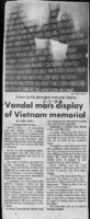 Vandal mars display of Vietnam memorial