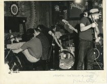 Group on stage at Sweetwater, 1981