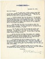 Letter from William Randolph Hearst to Julia Morgan, September 24, 1922