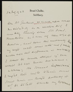 Maurice H. Hewlett, letter, 1922-07-24, to Hamlin Garland