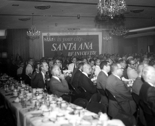 Kickoff luncheon of "Let's Be Involved" program of Santa Ana Chamber of Commerce held at the Elks' Club in 1969