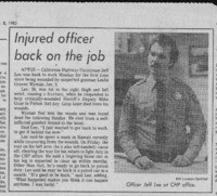 Injured officer back on job